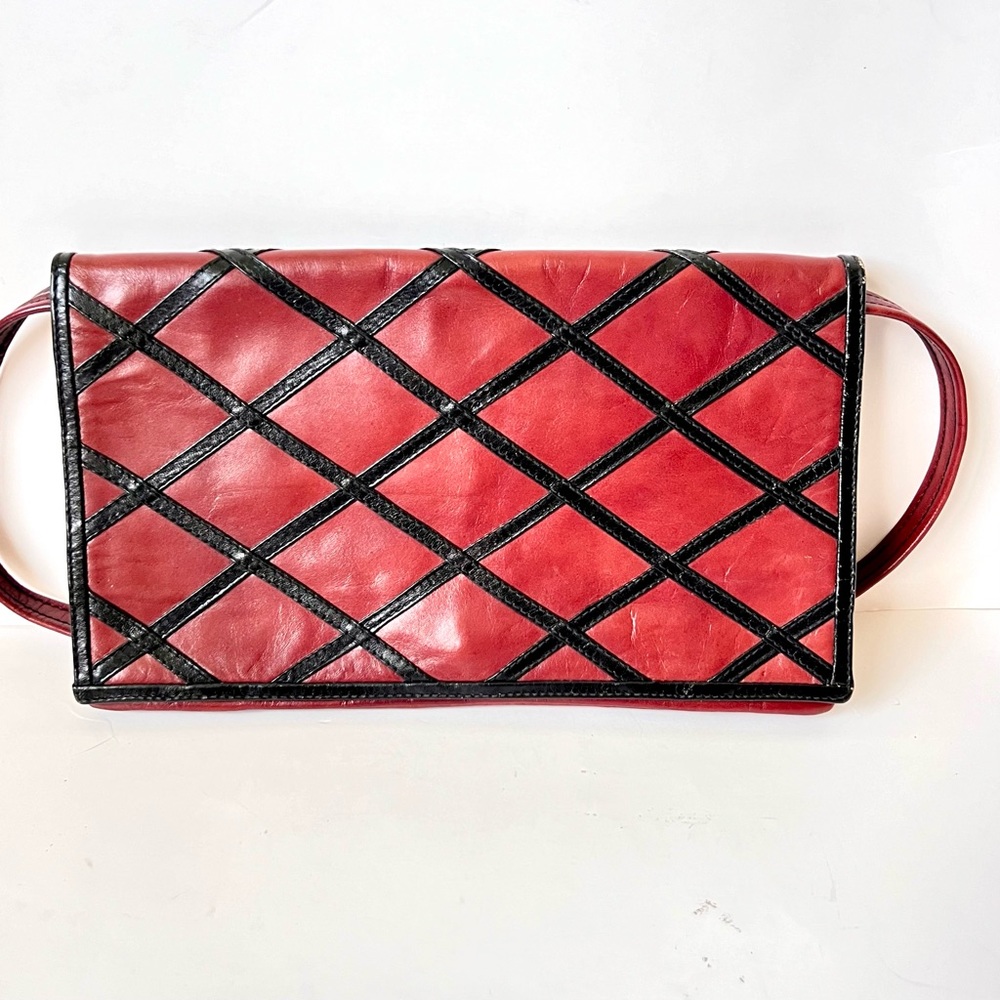 Vintage MACY’S ASSOCIATES Italian Made Leather Belt Bag Clutch